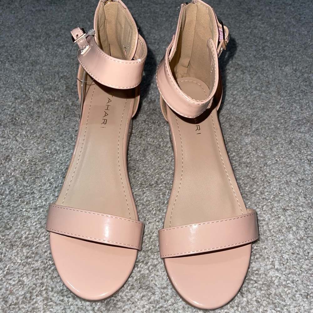 Nude wedge sandal, size 4, never worn